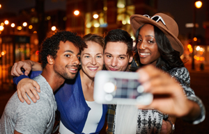 Group of friends out on the town